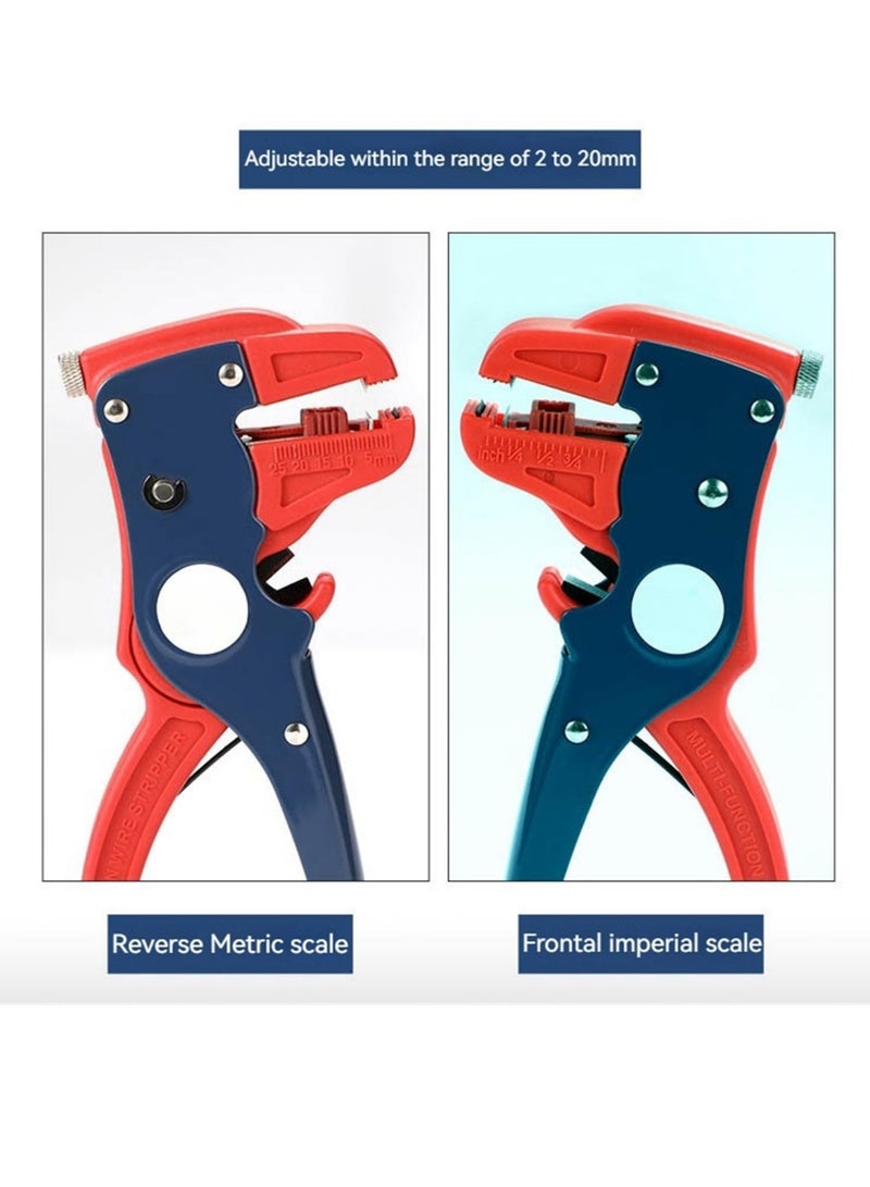 2 in 1 Multifunctional Self Adjusting Wire Stripper With Scale Crimper Cable Cutter Pliers Auto Wire Stripper and Cutter Adjustable 10-24 AWG Electrical Cable Wire Stripping Tool for Electrician - Image 2
