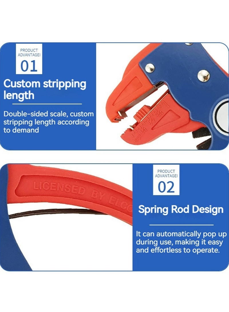 2 in 1 Multifunctional Self Adjusting Wire Stripper With Scale Crimper Cable Cutter Pliers Auto Wire Stripper and Cutter Adjustable 10-24 AWG Electrical Cable Wire Stripping Tool for Electrician - Image 5