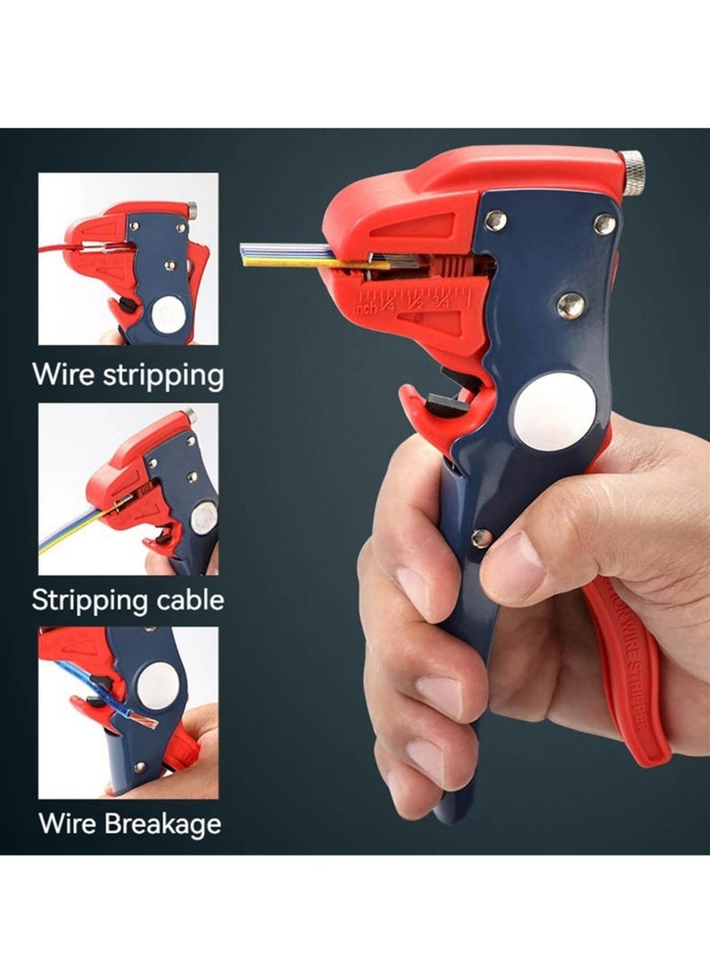 2 in 1 Multifunctional Self Adjusting Wire Stripper With Scale Crimper Cable Cutter Pliers Auto Wire Stripper and Cutter Adjustable 10-24 AWG Electrical Cable Wire Stripping Tool for Electrician - Image 3