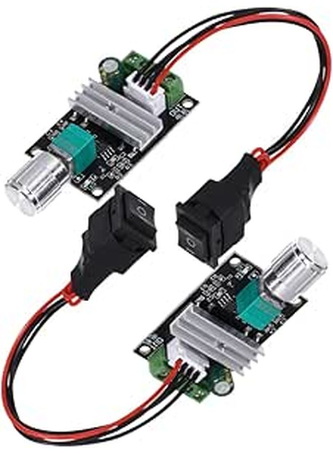 متحكم سرعة محرك DC PWM (قطعتان) مع مقبض عكسي قابل للتعديل للمحركات ذات الفرشاة - Image 1