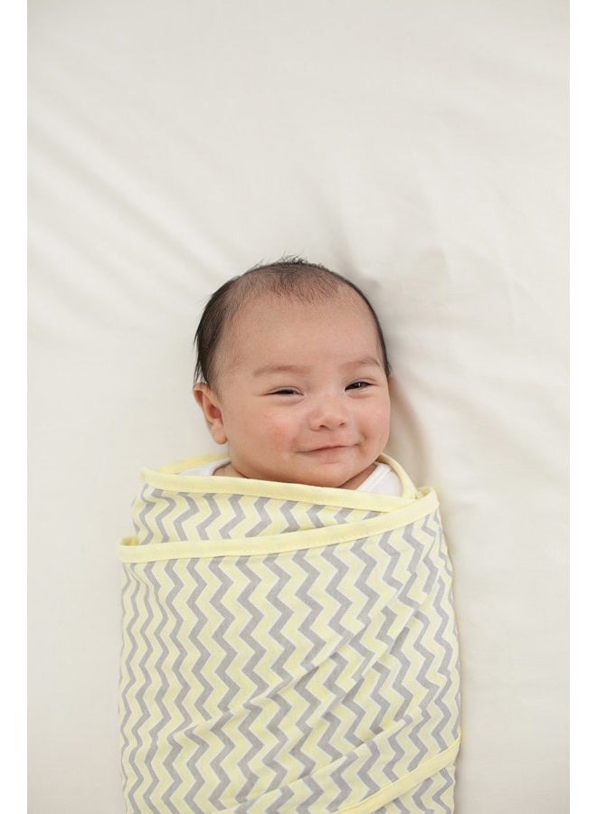 Miracle Blanket Swaddle, Blue with Green Trim - Image 2