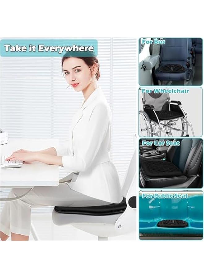 HOOKOR Memory Foam Car Seat Cushion for Comfort and Pain Relief - Black - Image 4