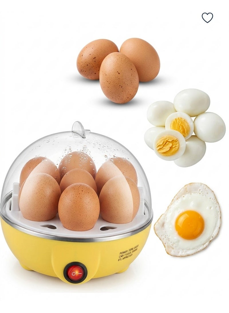Electric Egg Boiler 7 Eggs Capacity Quick Cooking with Auto Shut Off Yellow Design - Image 5