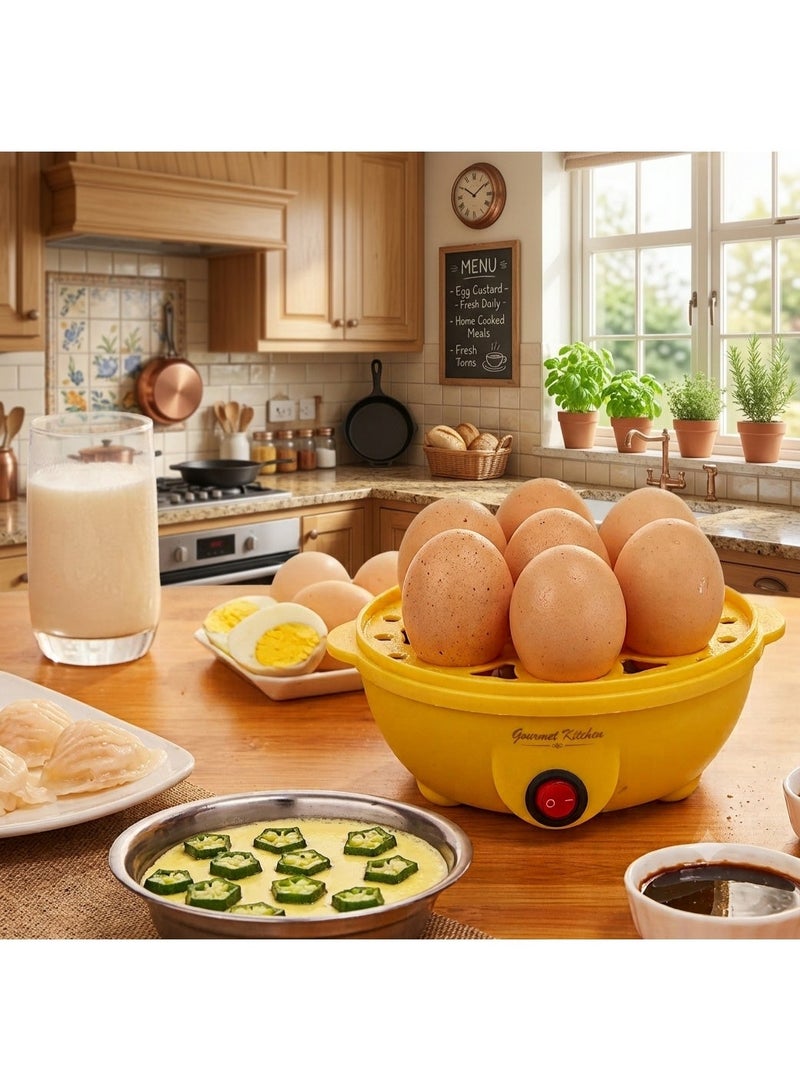 Electric Egg Boiler 7 Eggs Capacity Quick Cooking with Auto Shut Off Yellow Design - Image 1