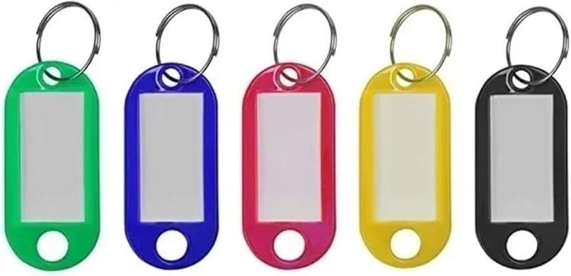 Blue Plastic Key Tags 300Pcs Keychain Labels Numbered Name Baggage ID Card with Split Rings - Image 5