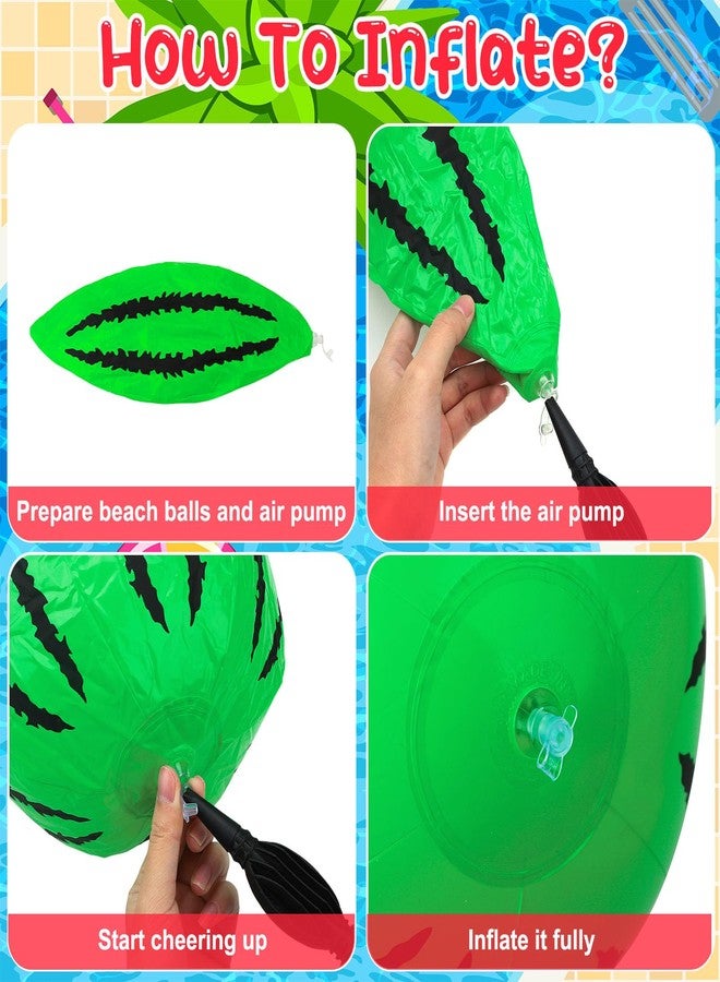 Guiqulai [ 10''+8'' ] 24 Pcs Watermelon Beach Balls Bulk,Mini Beach Balls Inflatable Beach Ball Watermelon Ball for Pool Party Decorations Birthday Party Favors - Image 5