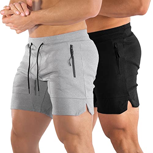 PIDOGYM شورتات رياضية للرجال PIDOGYM بطول 5 إنش، شورتات جري ضيقة لبناء الجسم والتدريب مع جيوب بسحاب - Image 1