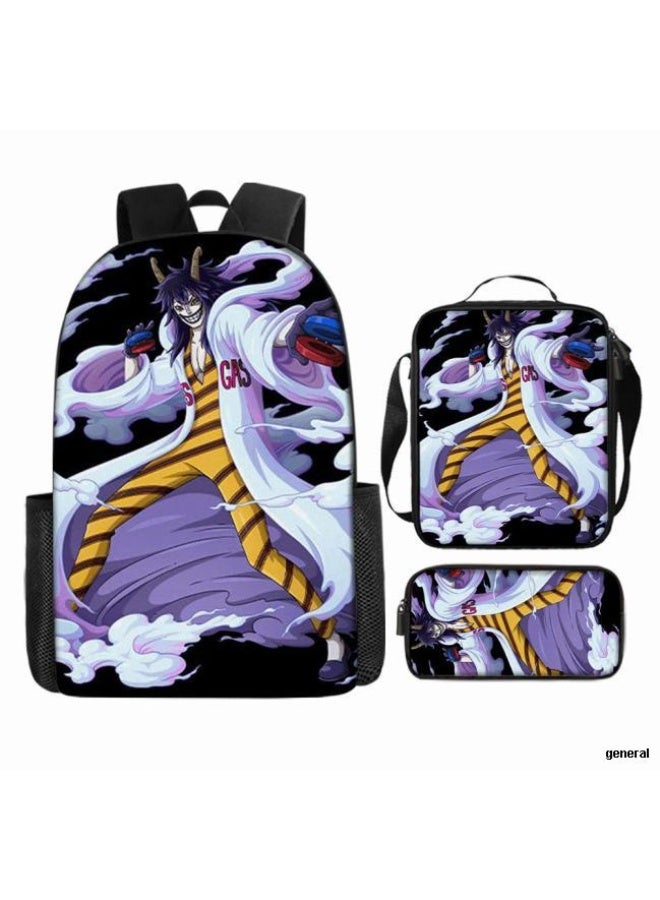 عام أحدث نموذج عالمي من الكرتون طباعة ثلاثة قطعة حقيبة مجموعة ( الطلاب ، الأطفال ، الأصدقاء ، نزهة ، تسلق الجبال ، الخ . ) - Image 1