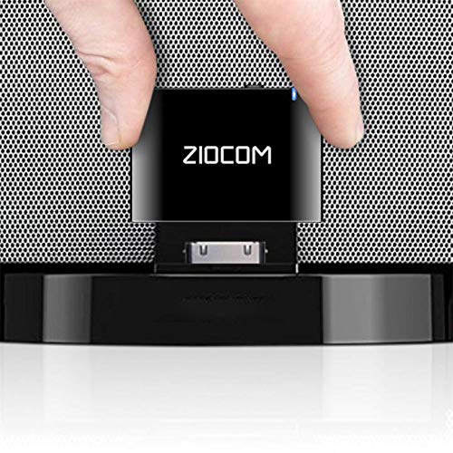 ZIOCOM 30 Pin Bluetooth Adapter Receiver for Bose iPod iPhone SoundDock and Other 30 pin Dock Speakers with 3.5mm Aux Cable(Not for Car and Motorcycles), Black - Image 1