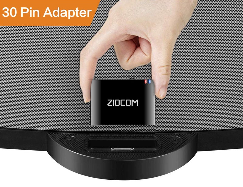 ZIOCOM 30 Pin Bluetooth Adapter Receiver for Bose iPod iPhone SoundDock and Other 30 pin Dock Speakers with 3.5mm Aux Cable(Not for Car and Motorcycles), Black - Image 3