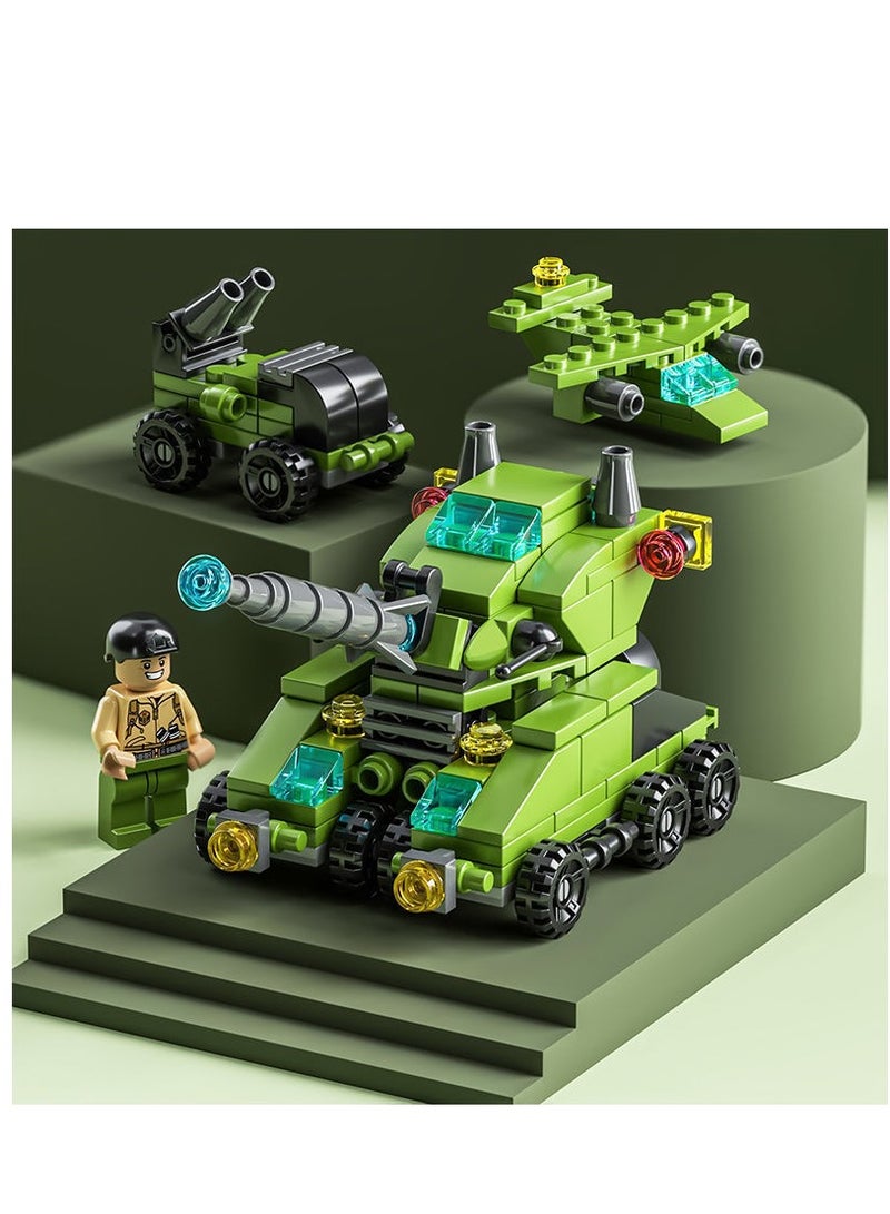 Loquat 138-Piece Mini Tank Fleet 6-in-1 Building Block Toy - Image 1