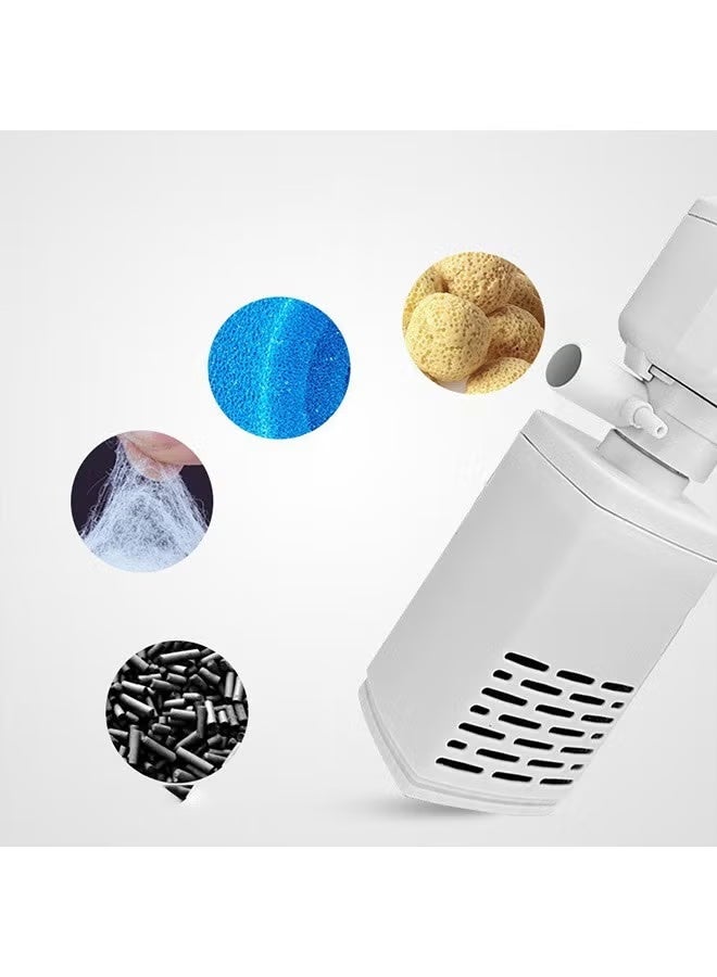 Silent Internal Aquarium Filter Clean Water and Air Pump and Waves Healthy Fish and Turtles 4W 450L/H - Image 2