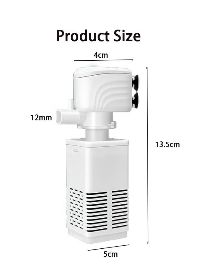 Silent Internal Aquarium Filter Clean Water and Air Pump and Waves Healthy Fish and Turtles 4W 450L/H - Image 3
