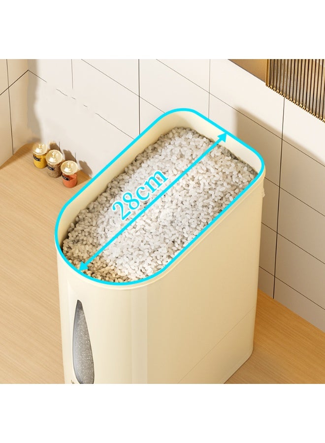  CityRiya-Long موزع أرز، حاوية أرز سعة 22.5 لتر، حاويات كبيرة لتخزين الأطعمة الجافة والحبوب، خالية من مادة BPA لتنظيم المطبخ، دلو حاوية أرز بموزع طعام للذرة وحبوب البن والحبوب - Image 3