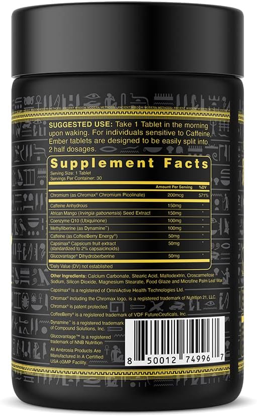 Ambrosia Ember Thermogenic Fat Burner  Appetite Support Supplement Pills for Healthy Weight Management Appetite Support for Men and Women with CapsiMax African Mango and CoQ10 - Image 3
