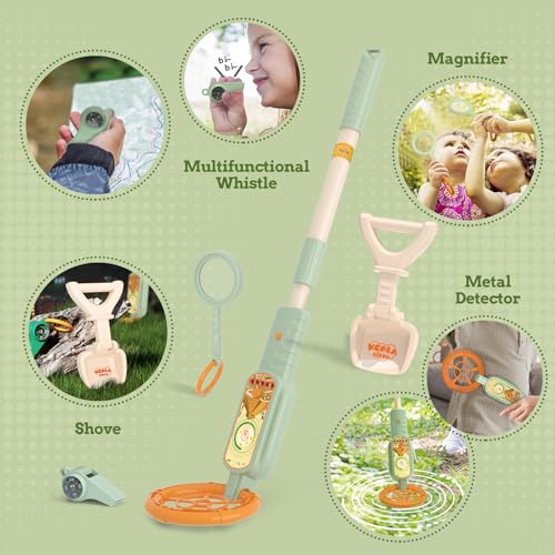 KOALA DIARY Childrens Metal Detector kitOutdoor Explorer Kit with Metal Detector Magnifying Glass Shovel Whistle Compass Educational Nature Gift for Curious Kids Ages 3 - Image 5