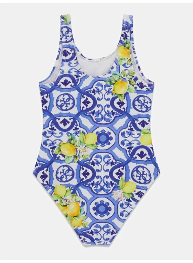 Guess Amalfi Coast Print Youth Printed One Piece Swimsuit for Women | Best Price UAE
