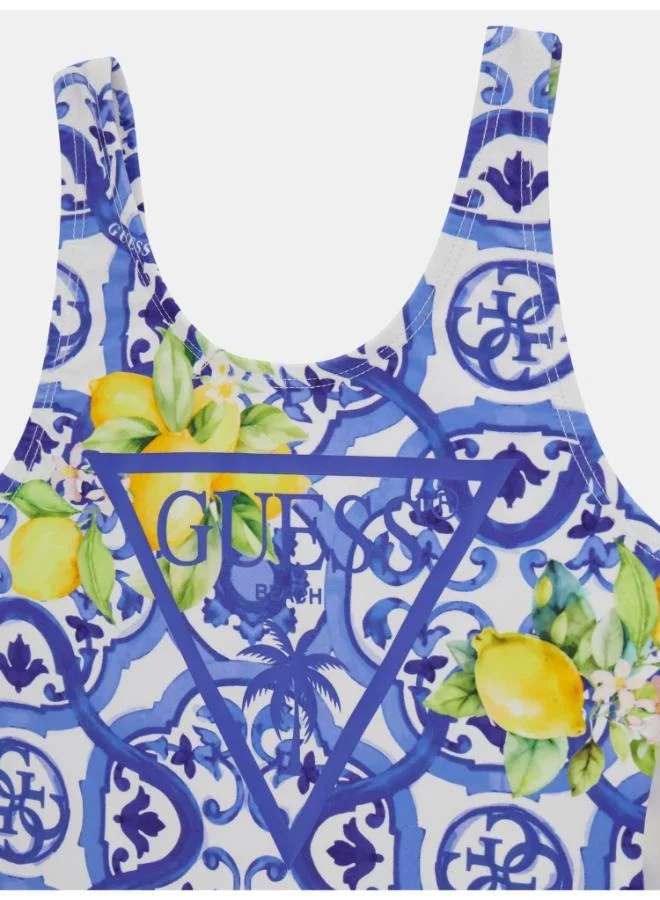 Guess Amalfi Coast Print Youth Printed One Piece Swimsuit for Women | Best Price UAE