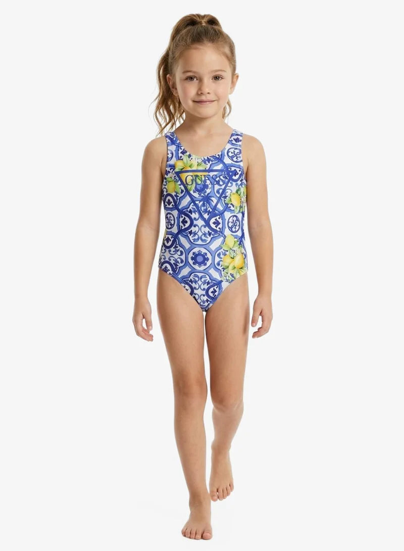 Guess Amalfi Coast Print Youth Printed One Piece Swimsuit for Women | Best Price UAE
