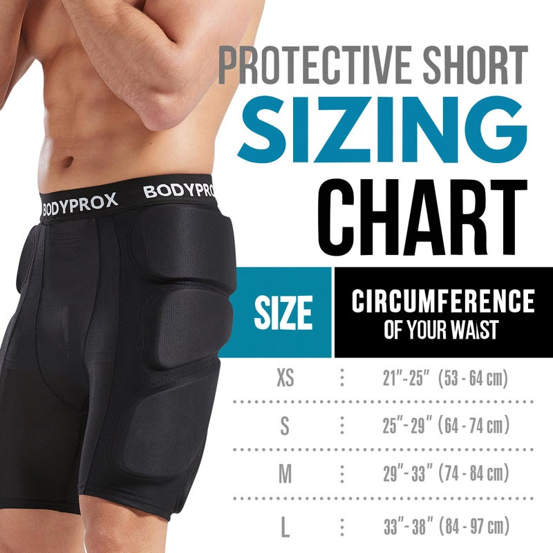 Bodyprox Protective Padded Shorts for Snowboard,Skate and Ski,3D Protection for Hip,Butt and Tailbone (Small) Black - Image 2