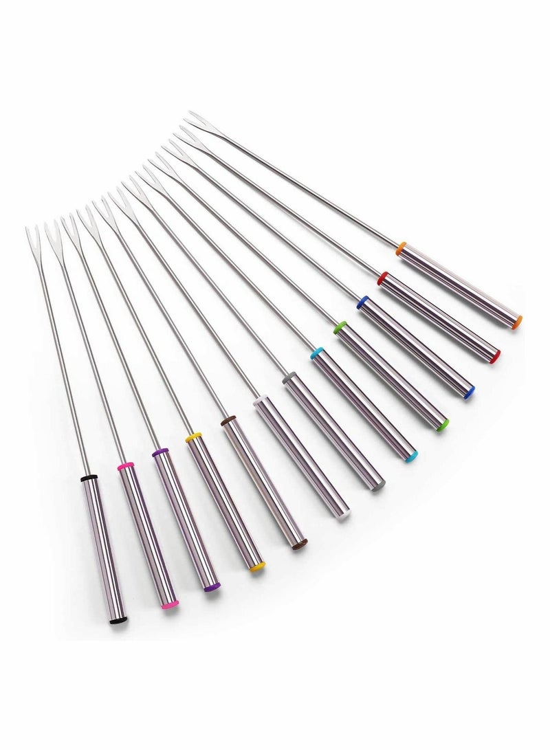 Excefore Marshmallow Roasting Sticks Stainless Steel Fondue Forks with Heat Resistant Handle for Chocolate Fountain Cheese Fondue Set of 12  - Image 1