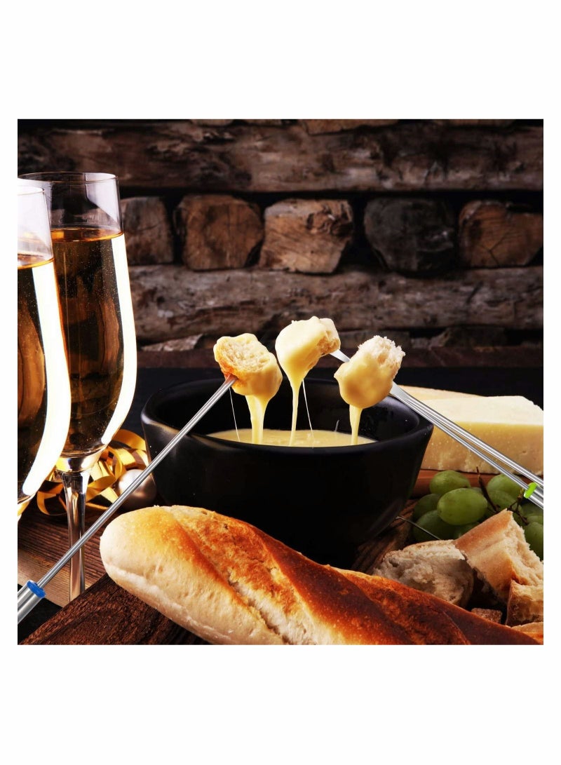 Excefore Marshmallow Roasting Sticks Stainless Steel Fondue Forks with Heat Resistant Handle for Chocolate Fountain Cheese Fondue Set of 12  - Image 3
