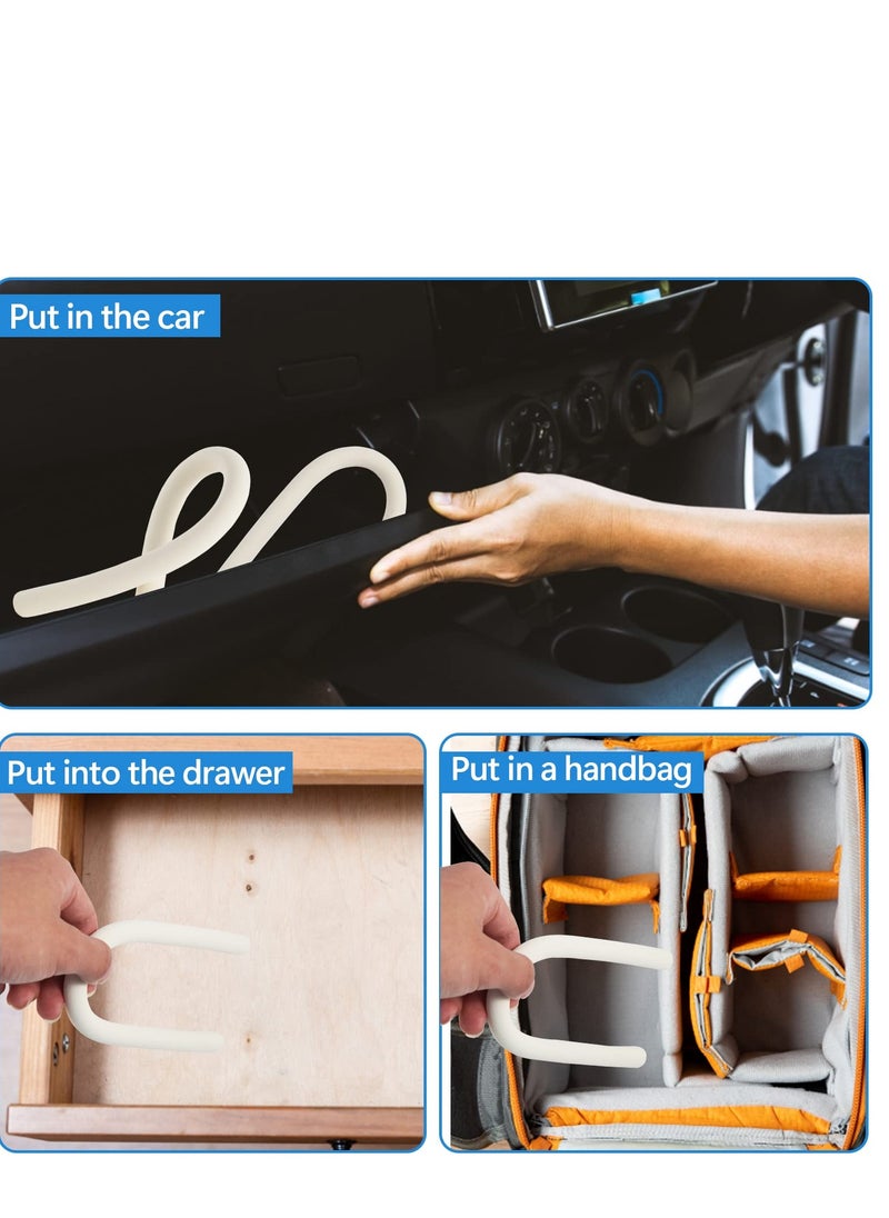 Excefore 3 PCS S Shape  Purse Closet Hooks, Reusable Unique Design Utility Hooks, Flexible Neck for Easy Twist & Lock, Suitable for Hanging Bags, Purses, Handbags, Scarves,Cabinet Lock (White)  - Image 5