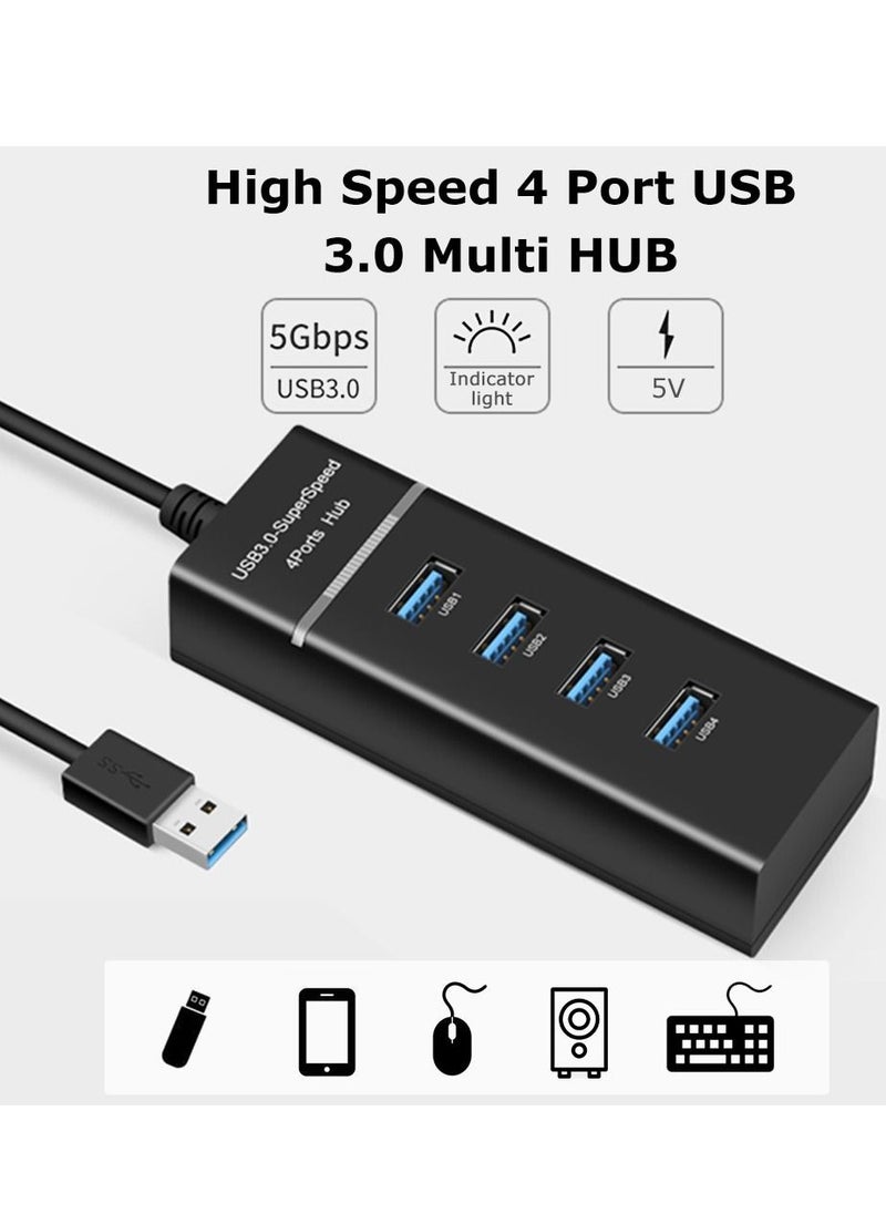 Haing - 4 Port USB 3.0 Hub Computer USB Multi Interface Splitter USB Distributor One Drive Four Extend 5Gbps USB Hub High Speed - Image 1