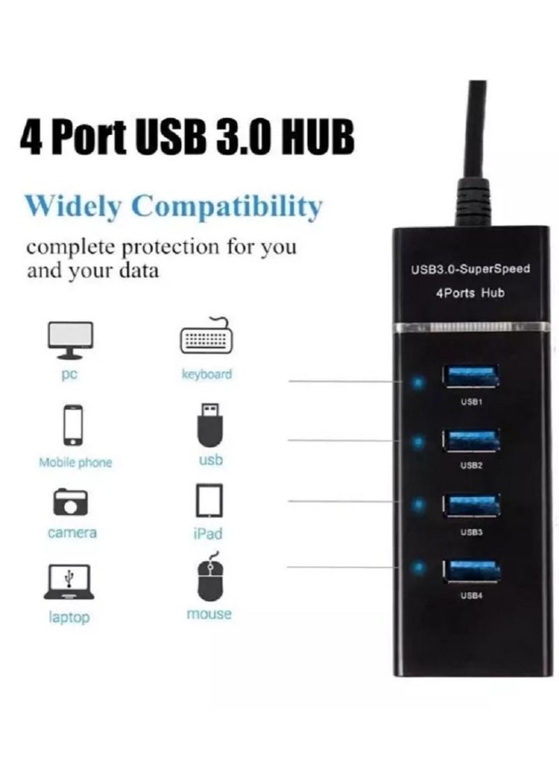 Haing - 4 Port USB 3.0 Hub Computer USB Multi Interface Splitter USB Distributor One Drive Four Extend 5Gbps USB Hub High Speed - Image 1
