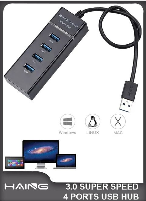 4 Port USB 3.0 Hub Computer USB Multi Interface Splitter USB Distributor One Drive Four Extend 5Gbps USB Hub High Speed