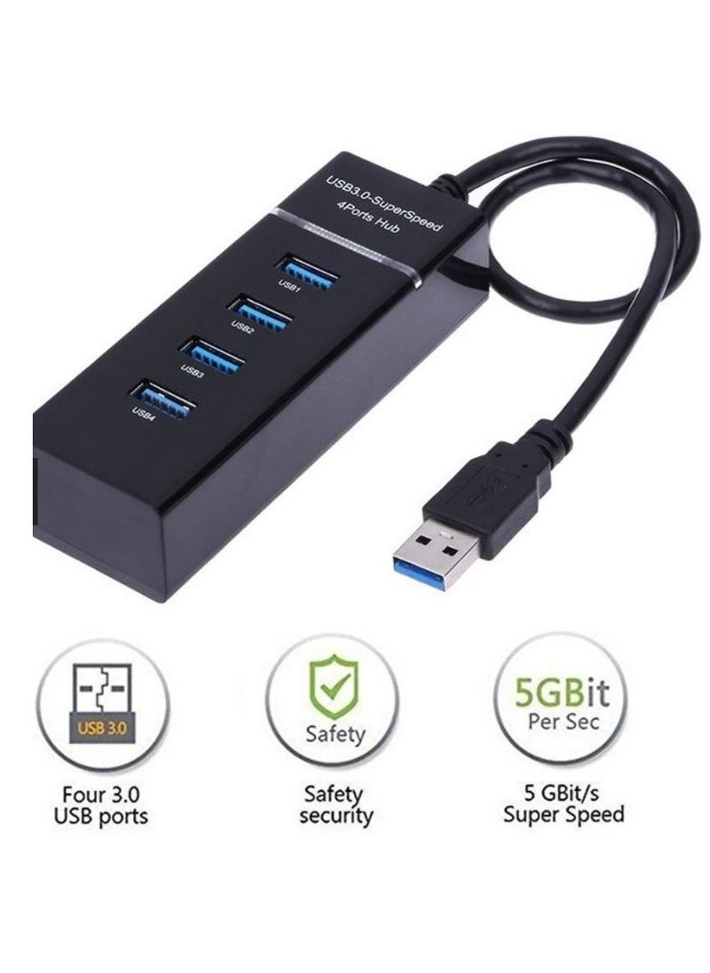 Haing - 4 Port USB 3.0 Hub Computer USB Multi Interface Splitter USB Distributor One Drive Four Extend 5Gbps USB Hub High Speed - Image 1