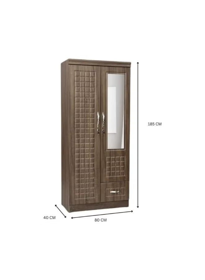 SULSHA Compact 2 Door Wooden Wardrobe Cabinet Cupboard Engineered Wood Perfect Modern Stylish Heavy Duty With Mirror - Image 3