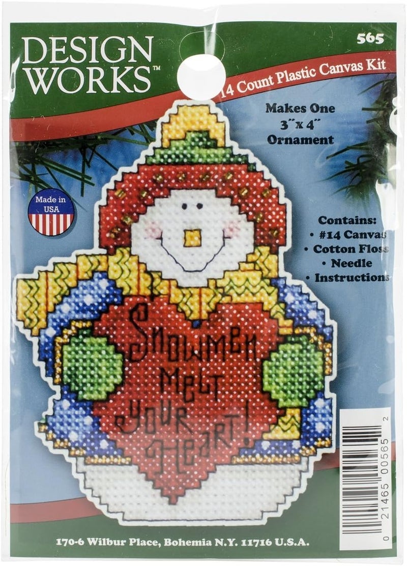 14 Count Snowman Ornament Plastic Canvas Kit, 4" by 3"