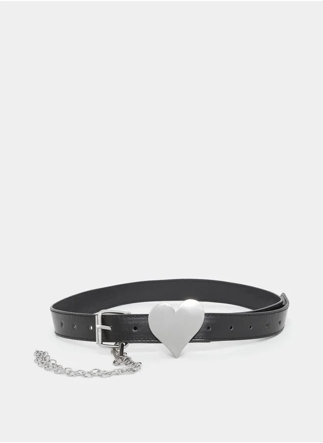 ستايلي Drop Chain Heart Buckle Belt