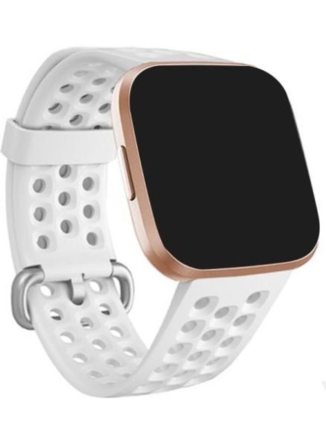 NIBEMINENT Breathable Silicone Watch Band For Fitbit Versa 2 White