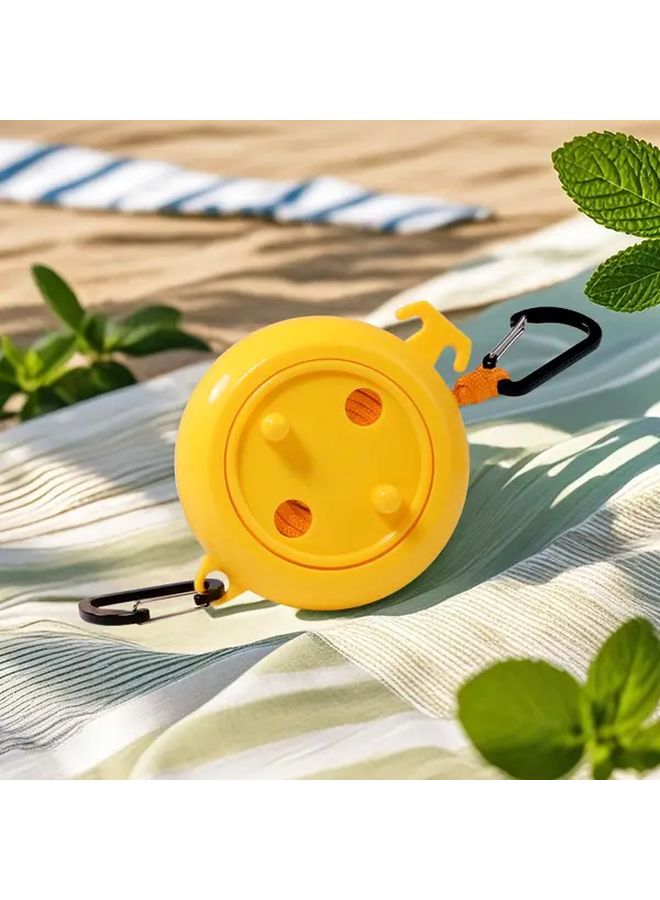 Yellow Retractable Travel Laundry Rope Portable Camping Clothesline Lightweight Durable Nylon - Image 1