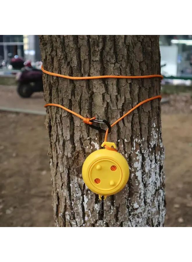 Yellow Retractable Travel Laundry Rope Portable Camping Clothesline Lightweight Durable Nylon - Image 2
