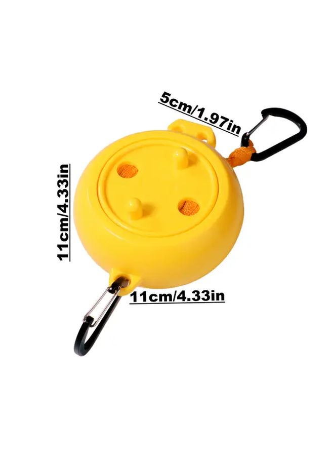 Yellow Retractable Travel Laundry Rope Portable Camping Clothesline Lightweight Durable Nylon - Image 3