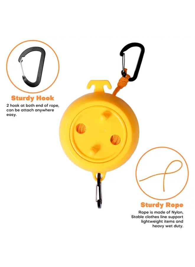 Yellow Retractable Travel Laundry Rope Portable Camping Clothesline Lightweight Durable Nylon - Image 5