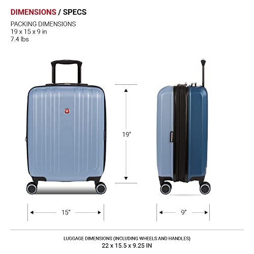SwissGear Duet Hardside Expandable Luggage with Spinner Wheels, Light Blue/Navy, Carry-On 19-Inch - Image 5