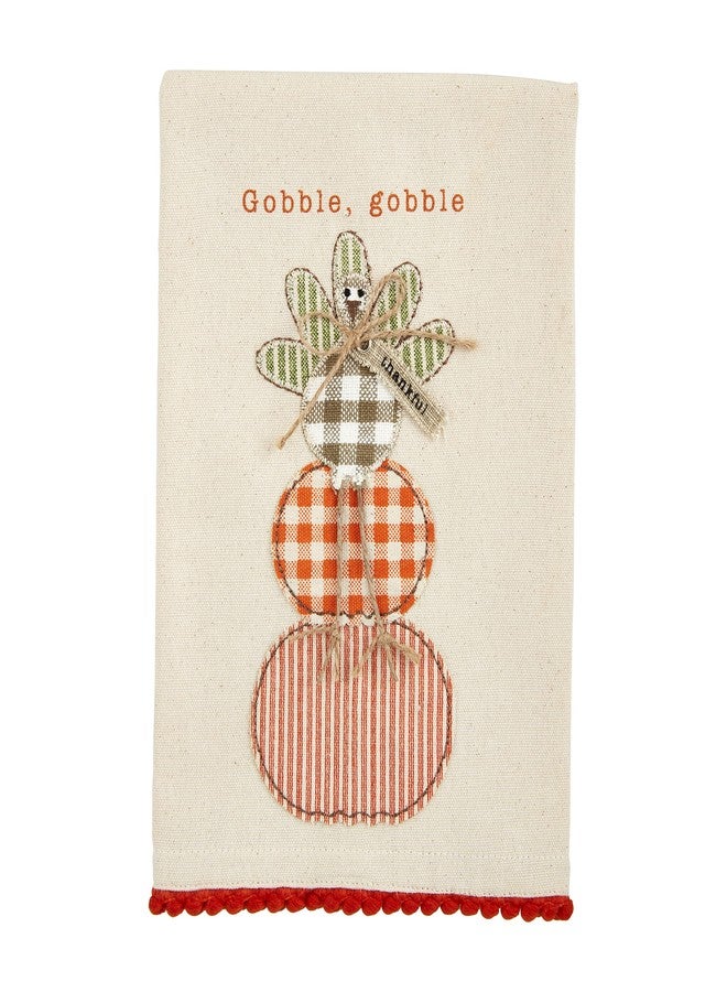 Mud Pie Thanksgiving Hand Towel, Gobble Gobble, 21" x 14" - Image 1