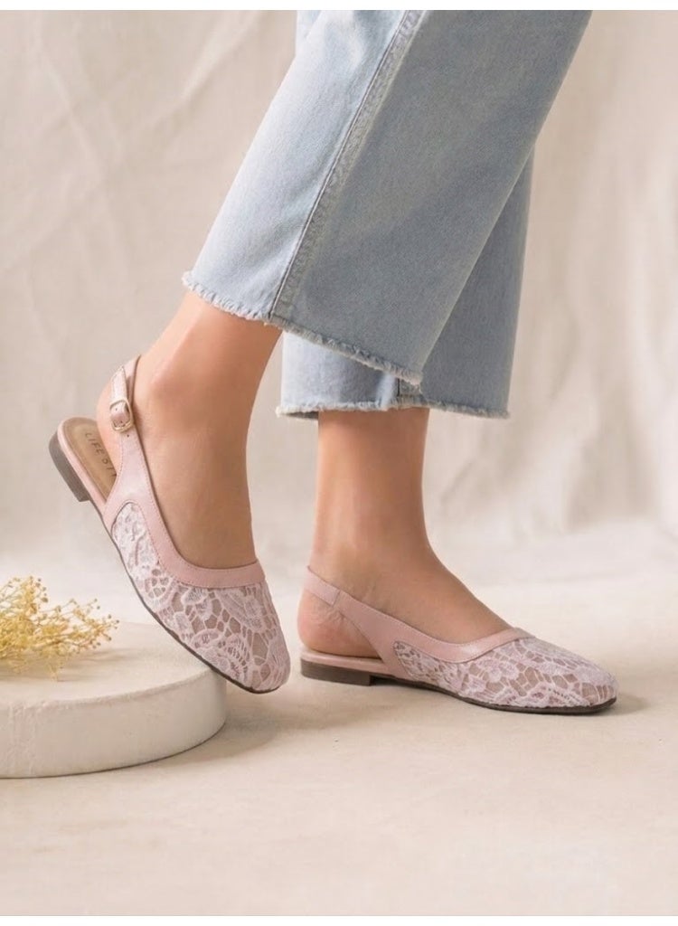 LIFESTYLISH Ballerina Flat Dentelle With Buckle BF-809 - Pink - Image 3