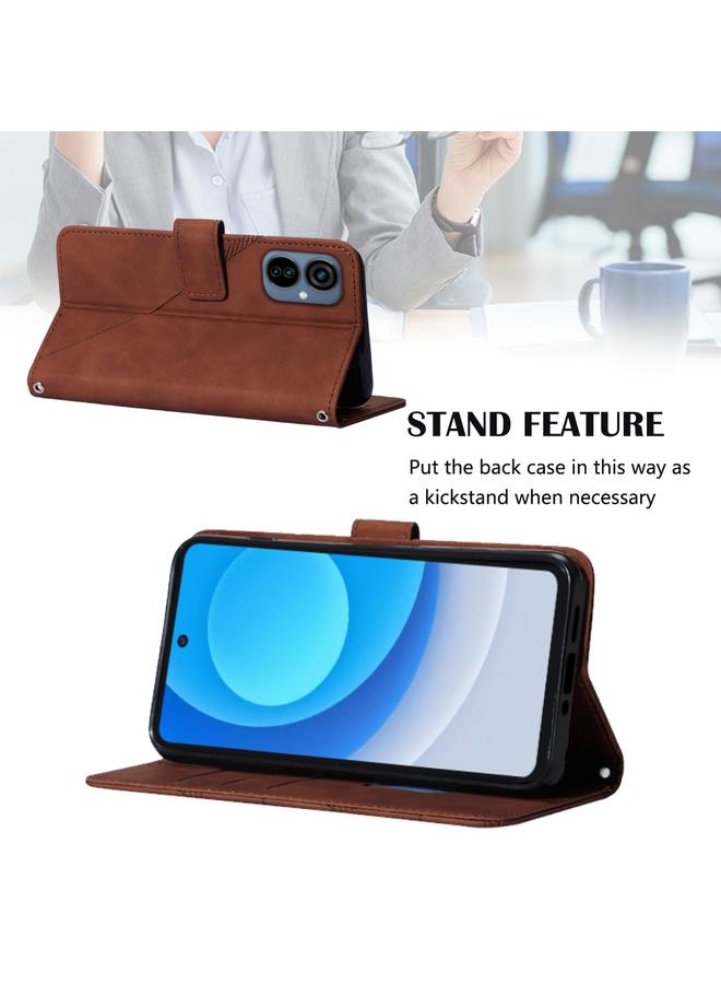 erorex Case For Tecno Camon 19 Neo Crossbody 3D Embossed Flip Leather Phone Case - Image 5