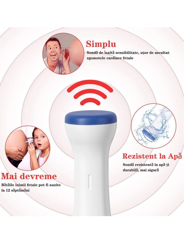 general Potable Ultrasound Doppler Fetal Heart Rate Monitor,Ultrasonic Diagnostic Technology with LCD Display for Baby(Green) - Image 2