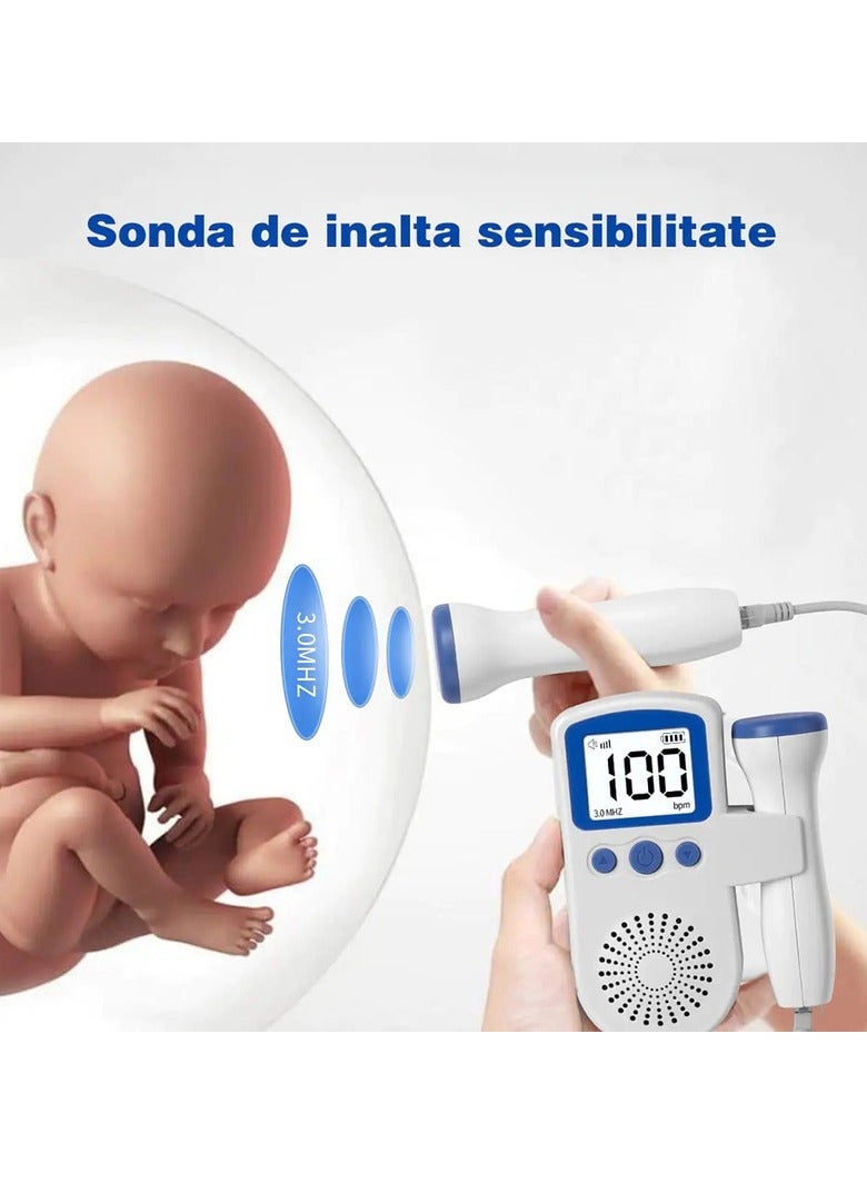 general Potable Ultrasound Doppler Fetal Heart Rate Monitor,Ultrasonic Diagnostic Technology with LCD Display for Baby(Green) - Image 3