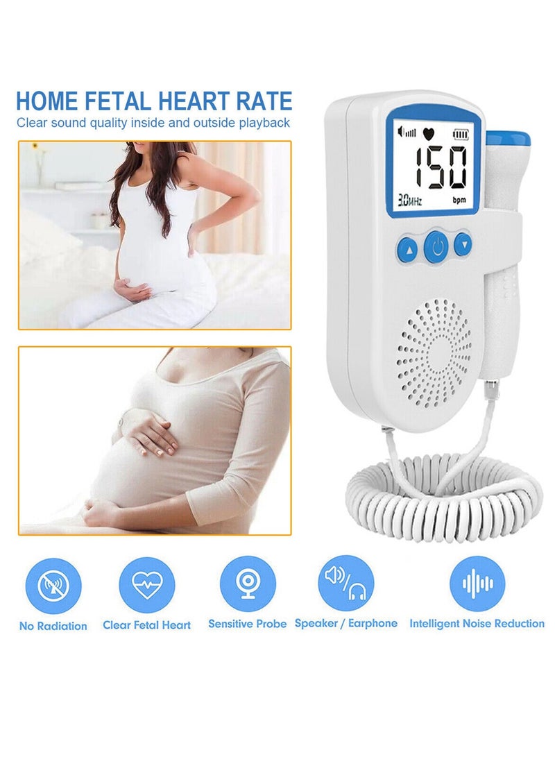 general Potable Ultrasound Doppler Fetal Heart Rate Monitor,Ultrasonic Diagnostic Technology with LCD Display for Baby(Green) - Image 4