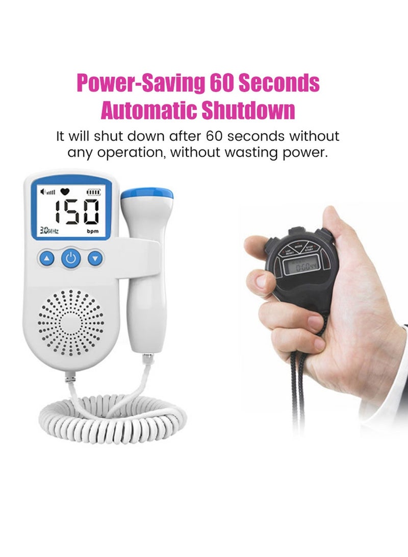 general Potable Ultrasound Doppler Fetal Heart Rate Monitor,Ultrasonic Diagnostic Technology with LCD Display for Baby(Green) - Image 5