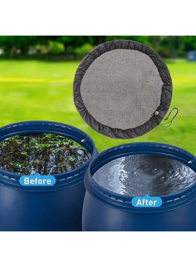 Rain Barrel Mesh Cover Adjustable Dia 60cm Leaf Filtering Net With Drawstring - Image 1