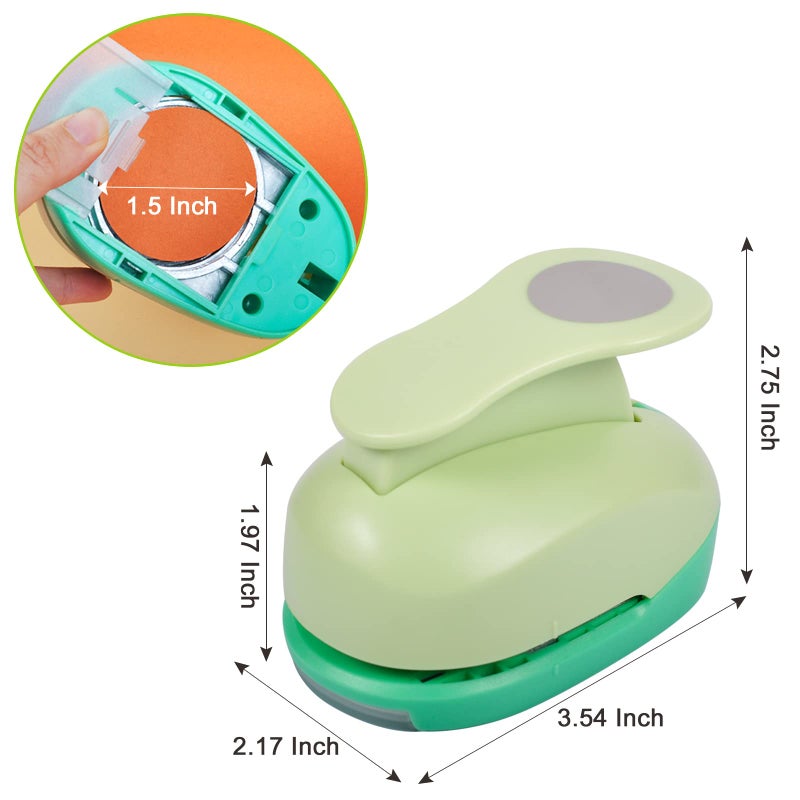 UCEC Hole Punch, Paper Punch, 1.5 Inch Circle Punch, Hole Puncher Shapes, Large Paper Punches for Crafting Scrapbooking Craft Handmade Cards Arts Fun Projects - Image 5