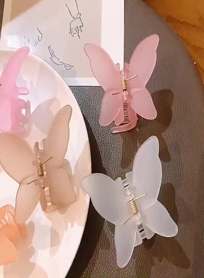 BAKEFY 6 Frosted Transparent Claws Elegant Butterfly Hairpins Women Hair Accessories Hair Claws Woman Girls Hairstyle Clips Barrettes Headwear,Multi - Image 3